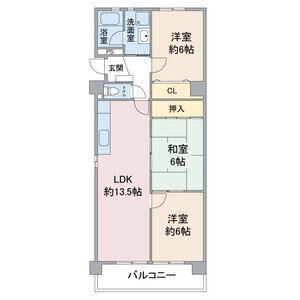 バトー・プレジール(3LDK/1階)の間取り写真