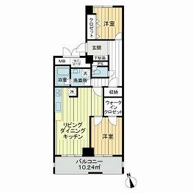 ライオンズマンション虹ヶ丘(2LDK/3階)の間取り写真