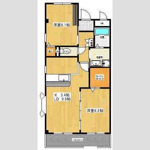 LESTEO岩崎台(2LDK/1階)の間取り写真