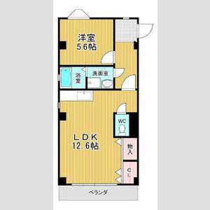 鈴の木ハイツC(2DK/3階)の間取り写真