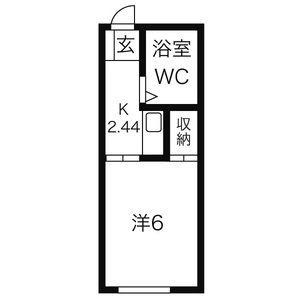 パシフィックハイツ(1K/1階)の間取り写真