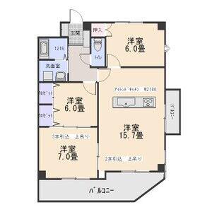 ハイムビーオール(3LDK/1階)の間取り写真