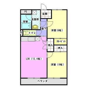 メゾンドラピュタⅡ(2LDK/3階)の間取り写真