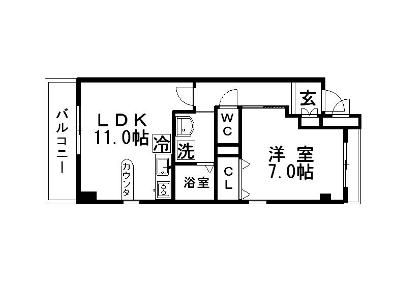 LOVE(1LDK/2階)の間取り写真