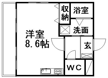 サンシャイン有松(ワンルーム/2階)の間取り写真
