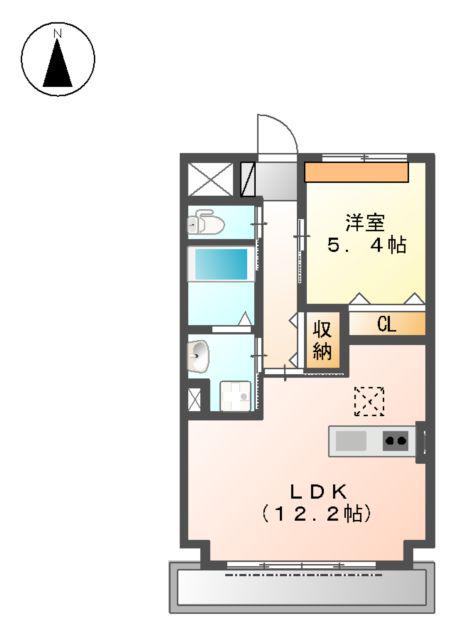 GNO.1美女神(1LDK/1階)の間取り写真