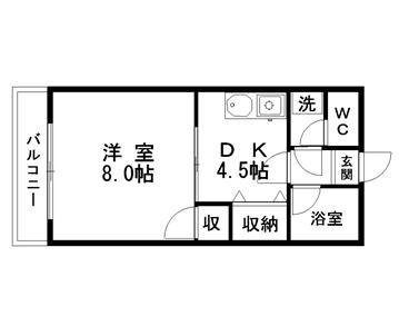 エルシャトー緑(1DK/1階)の間取り写真