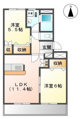 クレストール瑞雲郷(2LDK/3階)の間取り写真