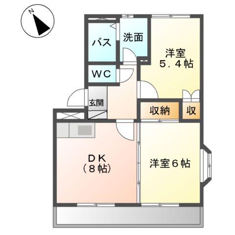 エトワール(2LDK/3階)の間取り写真