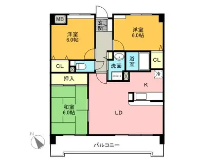 グランドメゾン神ノ倉(3LDK/4階)の間取り写真