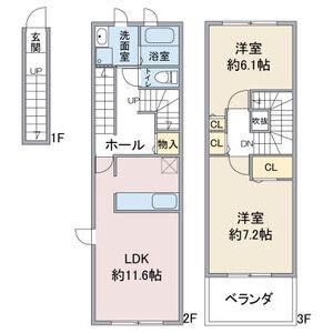 サンフォレスタⅠ(2LDK/2階)の間取り写真