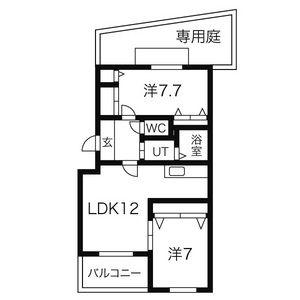 ラ・フォンテ(2LDK/1階)の間取り写真