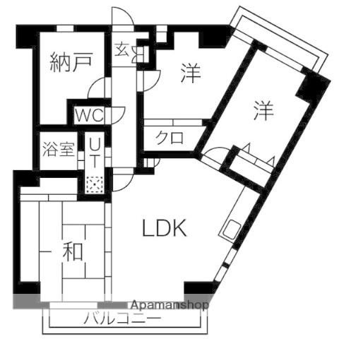 ヴィアーレマルフク南館(3SLDK/12階)の間取り写真
