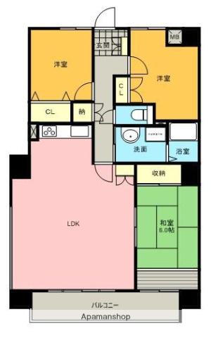 ヴィアーレマルフク南館(3LDK/11階)の間取り写真