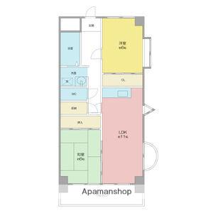 シャインビル(2LDK/4階)の間取り写真