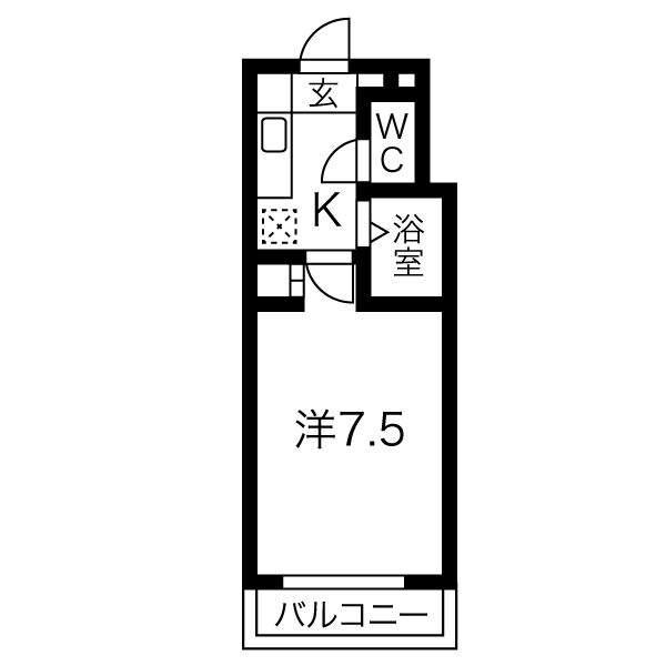 BE-HOUSE(1K/2階)の間取り写真