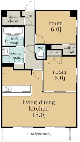 エトワール社が丘(2LDK/1階)の間取り写真