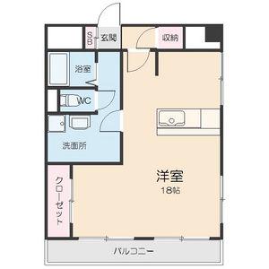 メートービル(ワンルーム/4階)の間取り写真