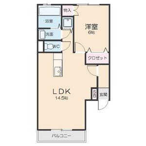 メートービル(1LDK/5階)の間取り写真