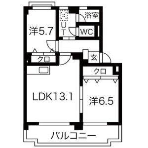 シャインスマイリー(2LDK/3階)の間取り写真
