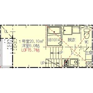ハーモニーテラス平針Ⅳ(1K/2階)の間取り写真
