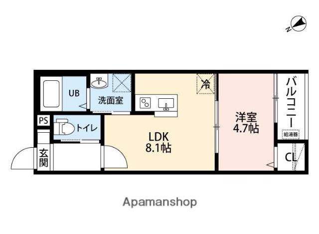 EMBELLIR TROIS(1LDK/1階)の間取り写真