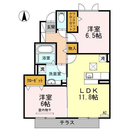 MAISON初島(2LDK/1階)の間取り写真