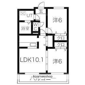 名鉄豊田線 日進駅(愛知) 徒歩13分 2階建 築16年(2LDK/2階)の間取り写真