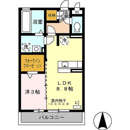 エクセレント アイランド(1LDK/3階)の間取り写真