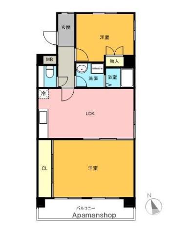 アビタマルフクⅢ(2LDK/2階)の間取り写真