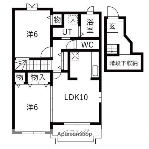サフィニアガーデンA棟(2LDK/2階)の間取り写真