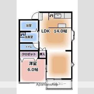 62-Oハウス(1LDK/2階)の間取り写真
