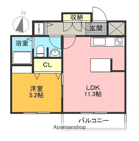 グランディール八事石坂(1LDK/4階)の間取り写真