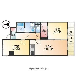 ペアシティ(2LDK/1階)の間取り写真