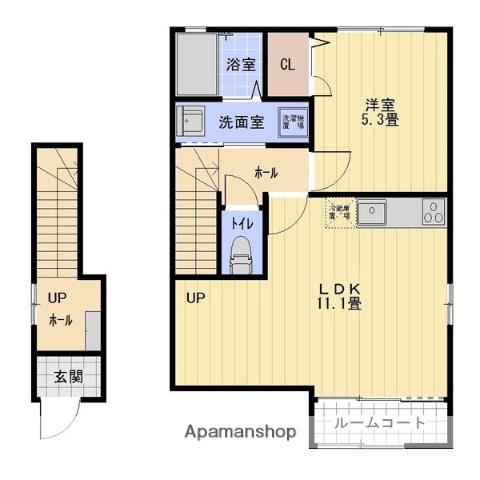 CHARMANT(1LDK/2階)の間取り写真