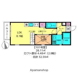 GRAND NOBEL(1LDK/1階)の間取り写真