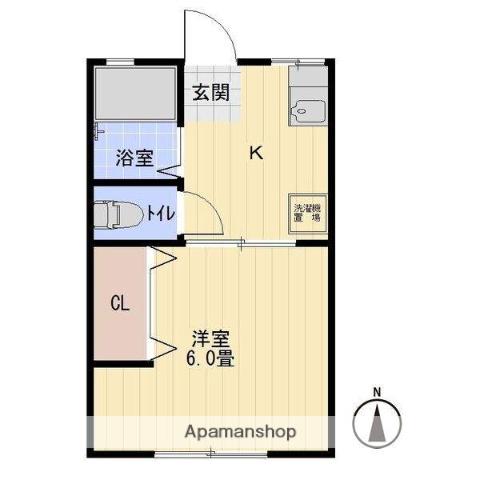 ベルアージュ(1K/1階)の間取り写真