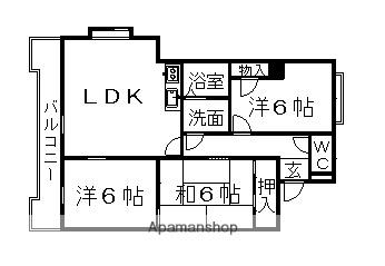 ドミール藤井(3LDK/2階)の間取り写真