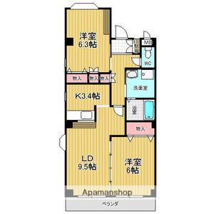 グランディア水広(2LDK/3階)の間取り写真