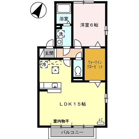 ファミーユ神ノ倉(1LDK/1階)の間取り写真