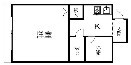 福安ビル(1K/2階)の間取り写真