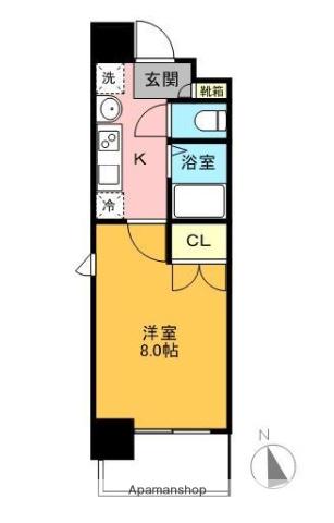 パルティール原駅前(1K/12階)の間取り写真
