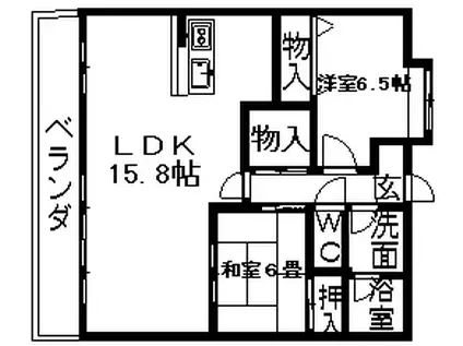 グリーンヒルズ神ノ倉(2LDK/4階)の間取り写真