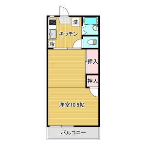 アーバンライフ猪高台(1K/2階)の間取り写真