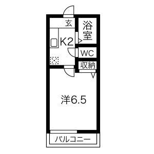 ヴィブレ浅井(1K/2階)の間取り写真