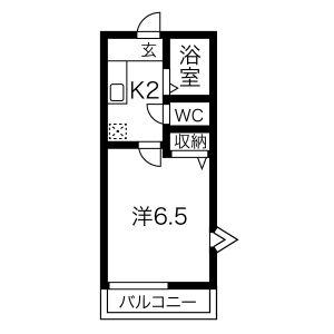 ヴィブレ浅井(1K/2階)の間取り写真