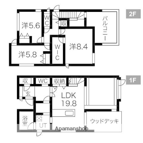 名古屋市桜通線 鳴子北駅 徒歩5分 2階建 築3年(3LDK)の間取り写真