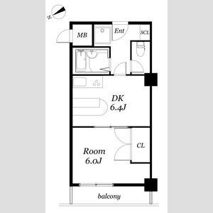 カーサノア八事(1DK/1階)の間取り写真