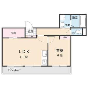 シャングリラ一社(1LDK/3階)の間取り写真