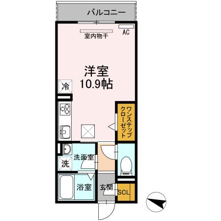 CASA SOLEFINADA(ワンルーム/1階)の間取り写真